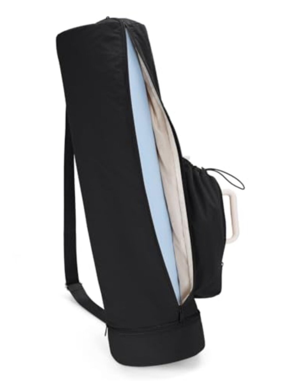Puffy Full-Zip Yoga Mat Bag with Wet Pocket & Side Pocket for Tumblers